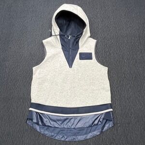 NWT Nike‎ Womens Tech Fleece Sleeveless Hoodie Vest Grey Navy Sz XS